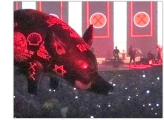 El globo en forma de cerdo de Roger Waters, pintado con una Estrella de David.